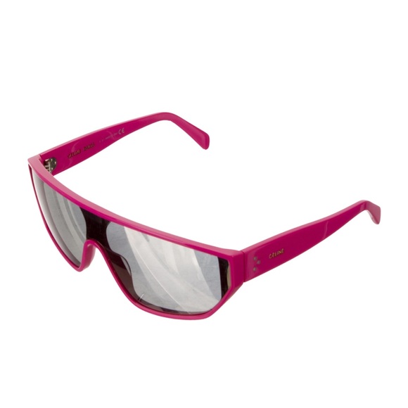 NWOT CELINE shield MIRROR PINK SUNGLASSES - Picture 4 of 14